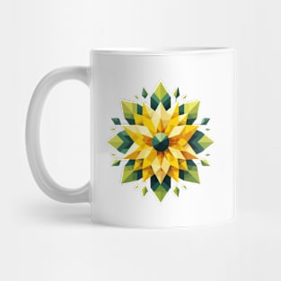Yellow Abstract Flower Mug